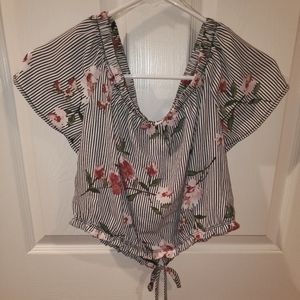 Crop off the shoulder top